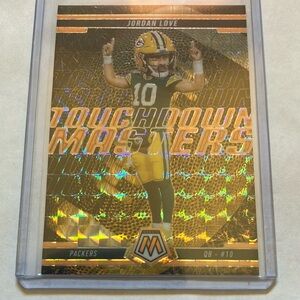 2025 Panini Mosaic Jordan Love Orange Touchdown Masters Green Bay 🏈 Card NEW